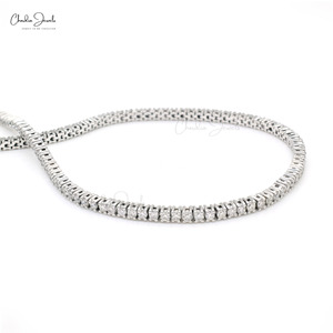 สร้อยข้อมือเทนนิสทองคำแท้ 14k ขายดีที่สุด ขนาด 1.5 มม. ประดับเพชรขาวทรงกลมแบบฝังเต็ม ทำด้วยมือ ราคาขายส่ง - Product Image 1