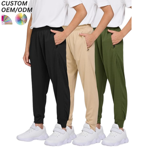 Pantalon décontracté pour garçons, automne-hiver, 100% coton tricoté, respirant, anti-boulochage, coupe droite, longueur intégrale, ODM - Product Image 4