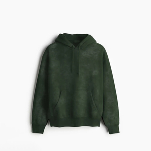 เสื้อฮู้ดไหมพรมผู้ชายสำหรับฤดูหนาว ล้างสีแบบแอซิดวอช ผ้าฝ้าย 100% ระบายอากาศได้ดี คุณภาพสูง น้ำหนักเบา พิมพ์ลายนูน ปรับแต่งได้ตามต้องการ - Product Image 2