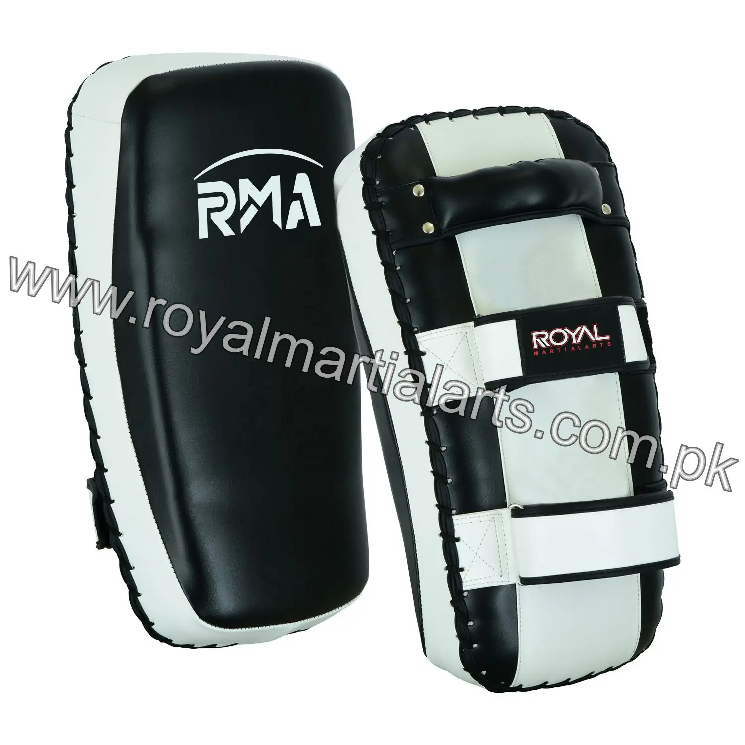 Professional Muay Thai arm pad Leather Curved with solid handle grip