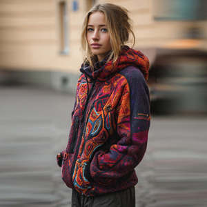 เสื้อแจ็คเก็ตขนแกะสำหรับผู้หญิงสำหรับฤดูหนาว เดินป่า กีฬากลางแจ้ง เสื้อแจ็คเก็ตขนแกะคอตั้งสำหรับผู้หญิง เสื้อแจ็คเก็ตขนแกะขนสัตว์ - Product Image 4