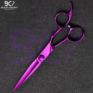 Tijeras de Peluquería Profesionales Color Morado Sólido, Venta al Por Mayor, Precio de Fábrica OEM, Herramientas de Peluquería de Acero Inoxidable - Product Image 6