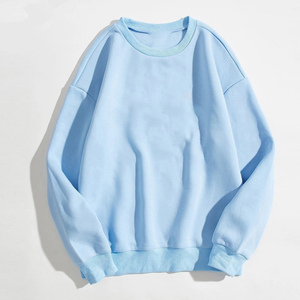 Sweat-shirt pour femme en coton 100% tricoté, col rond, bleu royal, manches longues, couleur unie, respirant, pour l'automne - Product Image 4