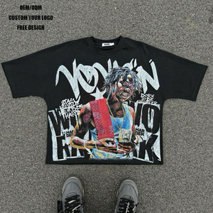 เสื้อยืดโอเวอร์ไซส์ทรงหลวม สไตล์สตรีทแวร์ เสื้อยืดผู้ชาย แขนสั้น ผ้าฝ้าย พิมพ์ลายตัวอักษร คอกลม ทรงปกติ สั่งทำได้ - Product Image 4