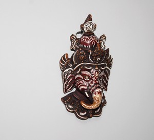 <b>Retro</b> Resin Ganesha Mask Figurine Antique Brown Hindu Deity Wall Sculpture for Living Room Yoga Studio Hotel <b>Decoration</b> - Product Image 1