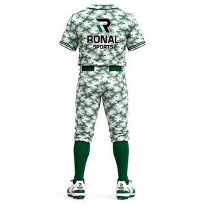 Maillots de baseball personnalisés à manches courtes avec logo par sublimation, style hip-hop, uniformes complets pour hommes, tailles plus - Product Image 2