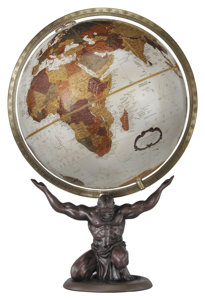 Mapa Antiguo del Océano y la Tierra con Figura Mitológica de Titan, Escultura Decorativa para Sala de Estar - Product Image 4