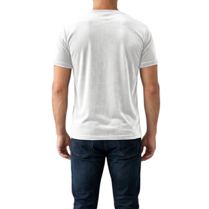 Camiseta de Terciopelo Blanco de Poliéster y Elastano para Hombre, Manga Corta, Cuello Redondo, Suave, Transpirable, Informal, para Verano - Product Image 2
