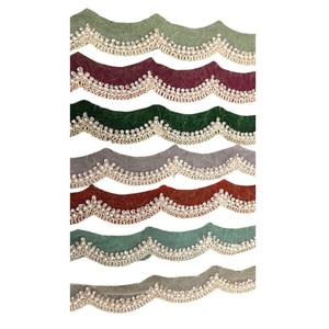 Rubans en dentelle filet faits main de haute qualité, brodés de sequins, pour robe de jarretière, prix de gros, export Inde, décoration - Product Image 1