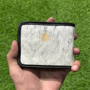 Portefeuille en cuir de vachette premium avec poils, fait main, fin, à double pli, porte-cartes, artisanat authentique de qualité supérieure - Product Image 1