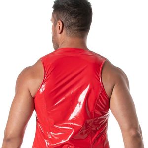 Men's Red Sleeveless Vest With Shorts Set Satin Material Formal Summer Wear Adult Size - Product Image 6