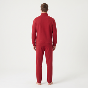 Ensemble de survêtement décontracté 2 pièces pour homme, de qualité supérieure, avec fermeture éclair intégrale, idéal pour le fitness et le jogging, personnalisable en gros - Product Image 3