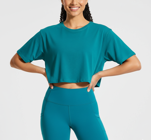 Top Corto Personalizado para Mujer, Estilo Vintage, con Logotipo, Corte Regular, Manga Corta, para Verano, Gimnasio, Ropa Casual, Moda Urbana, Sexy - Product Image 1