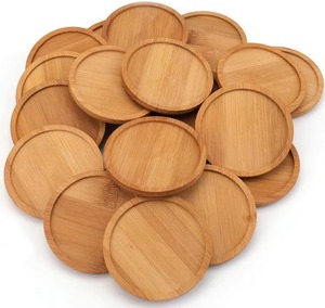 Posavasos Redondos de Bambú, Reutilizables, Diseño Sólido, Acabado de Madera Natural - Product Image 4