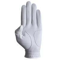 Guante de Golf Simple para Mano Izquierda, Cuero Cabretta, Blanco Marino, Antideslizante, Cierre a Presión, Protección UV, Transpirable, Deportivo