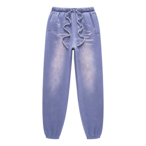 กางเกงจ็อกเกอร์ผ้าฟลีซพ่นสีแบบย้อมกรด 100% ผ้าฝ้ายสำหรับผู้ชาย ทรงปกติ เหมาะสำหรับออกกำลังกาย ฟิตเนส เทรนนิ่ง สไตล์ฤดูใบไม้ร่วง แบบคอลเลจ-OEM - Product Image 5