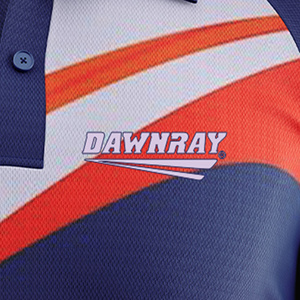 เสื้อเชิ้ตผู้ชายสีดำ-น้ำเงิน ลายเรขาคณิต พิมพ์ลายแบบ Sublimation ผ้าโพลีเอสเตอร์ 100% แขนสั้น ระบายเหงื่อได้ดี ทรงปกติ น้ำหนักเบา ป้องกันแบคทีเรีย - Product Image 4
