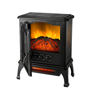 Stufa elettrica con fiamma 3D realistica, 2 impostazioni di calore, colore nero - Product Image 4
