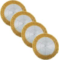 Ensemble de sous-verres en perles de verre rondes de 4 pouces, style bohème fait main, épaisseur personnalisée, napperons de table