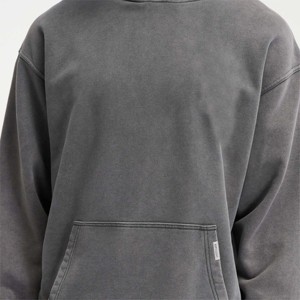 Custom 2026 Men's Oversized Acid Wash Hoodie 100% Cotton, <b>Vintage</b> Washed, High-Quality Manufacturer <b>Sweatshirt</b> - Product Image 5
