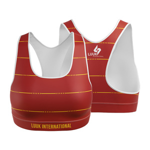Conjunto de sujetador deportivo sublimado con logo personalizado para mujer, de alto soporte, talla grande, espalda cruzada, para yoga y entrenamiento, ropa deportiva de fábrica - Product Image 3