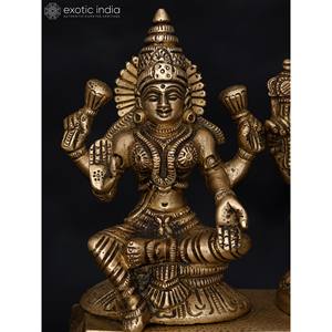 รูปปั้นทองเหลืองพระพิฆเนศ7 "รูปสลักของเทพเจ้าฮินดู - Product Image 1