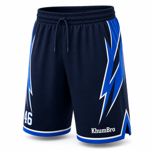 Uniforme de Baloncesto Azul Marino Eléctrico Personalizado, Jersey y Pantalones Cortos de Secado Rápido para Hombre, Kit de Equipo, Fabricante OEM - Product Image 3