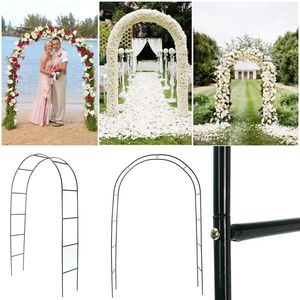 Arco da Giardino Regolabile in Metallo Nero 7FT X 4FT, Traliccio in Ferro per Supporto Piante Rampicanti da Esterno - Product Image 3
