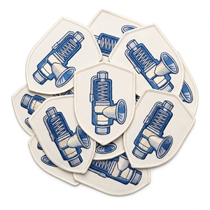 Shield Embroidered Patch Blow Off Valve Badge Off <b>White</b> Twill Turbo Pressure Emblem Brand Supplier - Product Image 1