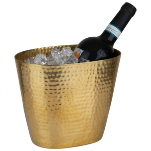 Hammered Copper Ice Bucket Round Metal Handmade Industrial Style Beverage <b>Cooler</b> Bar Ware Wine <b>Cooler</b> - Product Image 6