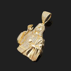 Pendentif Jésus en cuivre serti de zirconiums cubiques, best-seller, personnalisé, style « Iced Out », 14 carats, pour homme, pendentif unique - Product Image 4