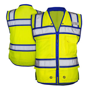 Hi Vis Reflective Waterproof Safety Vest Custom Logo Front Pocket Workwear Vest <b>Jackets</b> for Construction <b>Worker</b> - Product Image 3