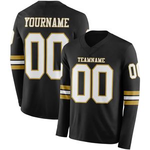 Maillot de football personnalisé à manches longues, léger et respirant, avec logo frontal, motif 3D, col en V, en Spandex/Polyester - Product Image 4