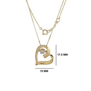 Gold Plated Heart Unique Pendant Round Brilliant Moissanite Diamond 925 Sterling <b>Silver</b> Fine Jewelry Pendant <b>Charm</b> Gift - Product Image 4