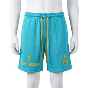 Trendy <b>Hip</b>-Hop American Unisex Mid Canvas Shorts Running Sports Casual Mesh Quick-Dry Basketball Drawstring Summer Training - Product Image 1