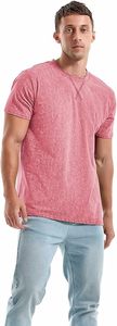 Camiseta de Manga Larga para Hombre, Color Rosa Sólido, Cuello Redondo, Estilo Holgado, Tejido de Punto, 100% Algodón, Diseño en Blanco para Impresión Digital - Product Image 4
