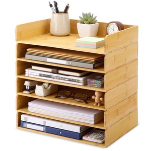 Organizador de Archivos Rectangular de Madera de Acacia Aqdus Saleem, Estilo Moderno de Mediados de Siglo, Almacenamiento de Escritorio Hecho a Mano, Venta al Por Mayor - Product Image 1