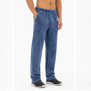 Custom Acid Wash Trousers <b>Vintage</b> Cotton Washed <b>Pants</b> Loose Fit Casual Streetwear Joggers Unisex Wholesale Clothing Factory - Product Image 6