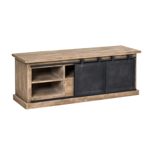 Mueble para TV Vandana Cresta Elara en madera de mango cepillada y metal negro, 150 cm - Product Image 4