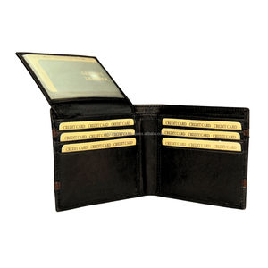 Porte-cartes à deux volets de style occidental pour hommes, porte-cartes en cuir véritable, courte longueur, polyester géométrique, protection RFID - Product Image 5