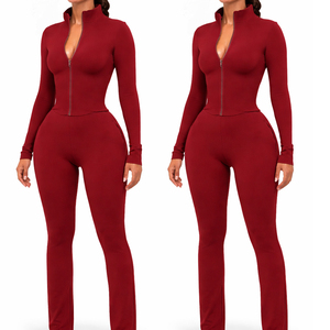 Ensemble de sport 2 pièces sans couture pour femme : soutien-gorge de sport à manches longues et pantalon taille haute – Tenue de gym et yoga pour femme - Product Image 4