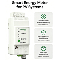 Meter Energi Cerdas 3 Fasa Din Rail RS485 Nirkabel, Meter Pemantau PV, Monitor Tenaga Surya untuk Sistem Fotovoltaik Terhubung Jaringan