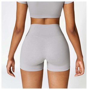 Shorts Deportivos para Mujer, Cintura Alta, Secado Rápido, Impermeables, Transpirables, Ecológicos, con Bolsillo con Cremallera, Spandex/Poliéster - Product Image 3