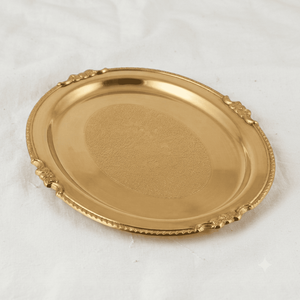 Plateau de service rectangulaire en laiton avec poignées en corde, plateau décoratif en métal plaqué or, design traditionnel - Product Image 2