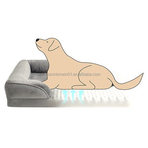 Enfriamiento personalizado gato perro cachorro perro cama sofá de espuma de memoria lavable a máquina caliente suave de lujo ortopédico camas para mascotas Cama grande para perros - Product Image 1