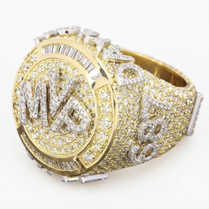 Trendy Luxury Hip Hop Iced Moissanite 925 Silver Gold Plated Prong Engagement <b>Ring</b> Custom <b>Initial</b> Letter Wedding Party - Product Image 1