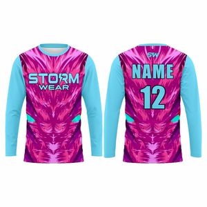 T-shirt sportif à manches longues pour homme Storm Wear, imprimé par sublimation, coupe classique, col rond, séchage rapide, polyester tricoté, motif imprimé - Product Image 3