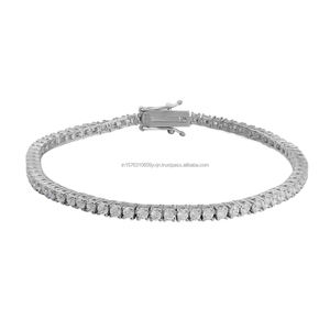 Wholesale Rose Gold & Rhodium Plated Round Cut Moissanite Tennis Bracelets with Micro <b>Paving</b> Design for Engagement Party Gifts - Product Image 6