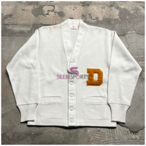 Cardigan personnalisé OEM pour homme, à manches longues, en tricot jacquard avec lettres, style lycée, pour l'hiver - Product Image 6