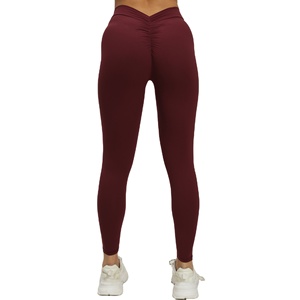 2026 Wholesale Scrunch <b>Butt</b> Leggings with V Back Design Quick Dry Breathable Pants Customizable Logo Waist Women Gym Use - Product Image 1